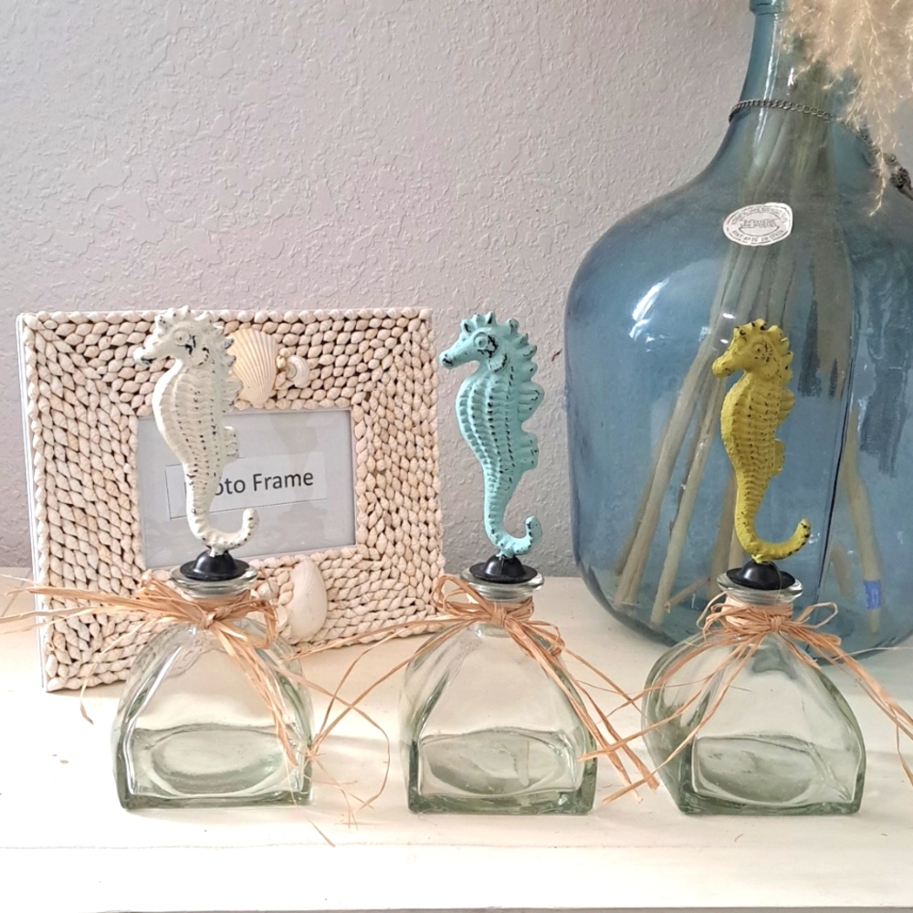 Seahorse Glass Bottles Trio - Picture 2 of 8